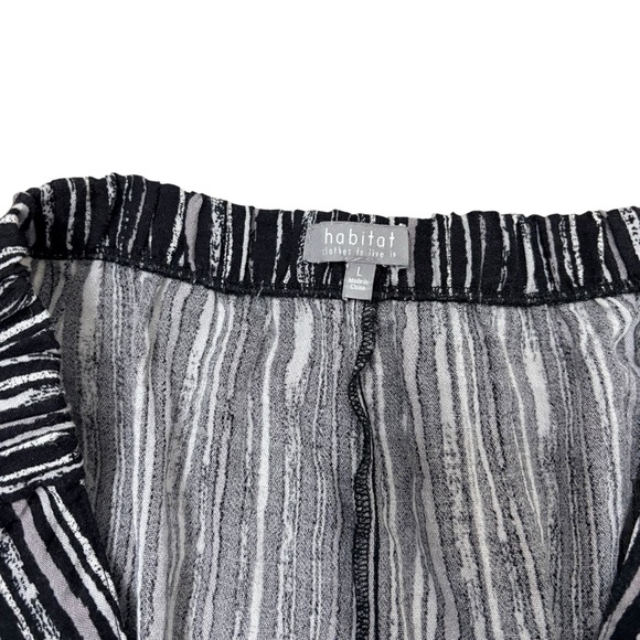 habitat Striped Black and White women wide Pants size Large - Picture 4 of 4